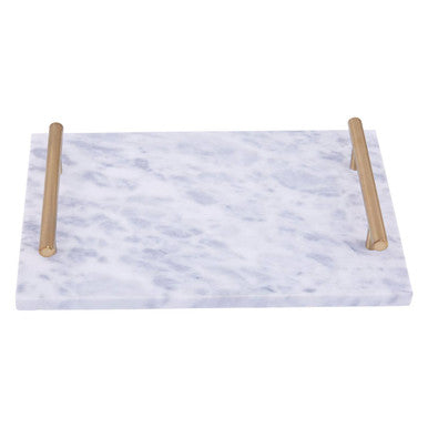 Grey Marble Serving Board with Gold Handles | Salerno