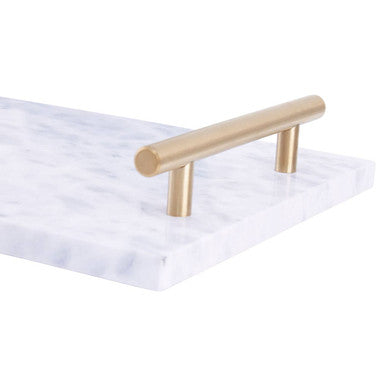 Grey Marble Serving Board with Gold Handles | Salerno