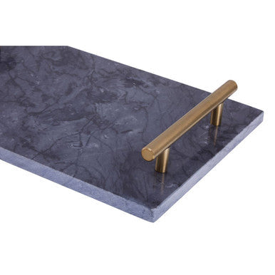 Black Marble Serving Board with Gold Handles | Marmore