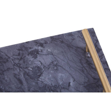Black Marble Serving Board with Gold Handles | Marmore