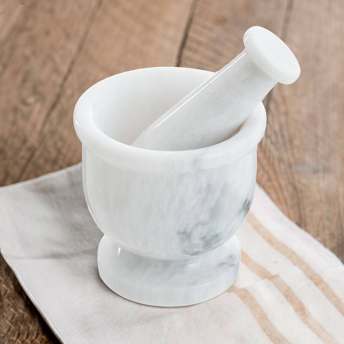 White Marble Mortar and Pestle Set | Salerno