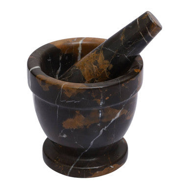 Black and Gold Marble Mortar and Pestle | Marmore