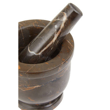 Black and Gold Marble Mortar and Pestle | Marmore