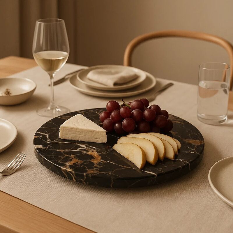 Black and Gold Marble Lazy Susan | Marmore