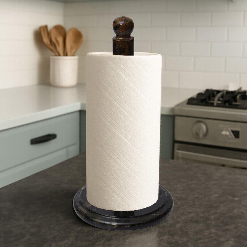 Black and Gold Marble Kitchen Roll Holder | Marmore
