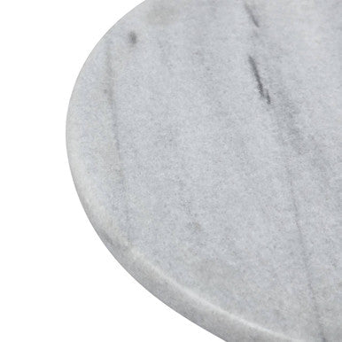 White Marble Round Chopping and Serving Board | Salerno