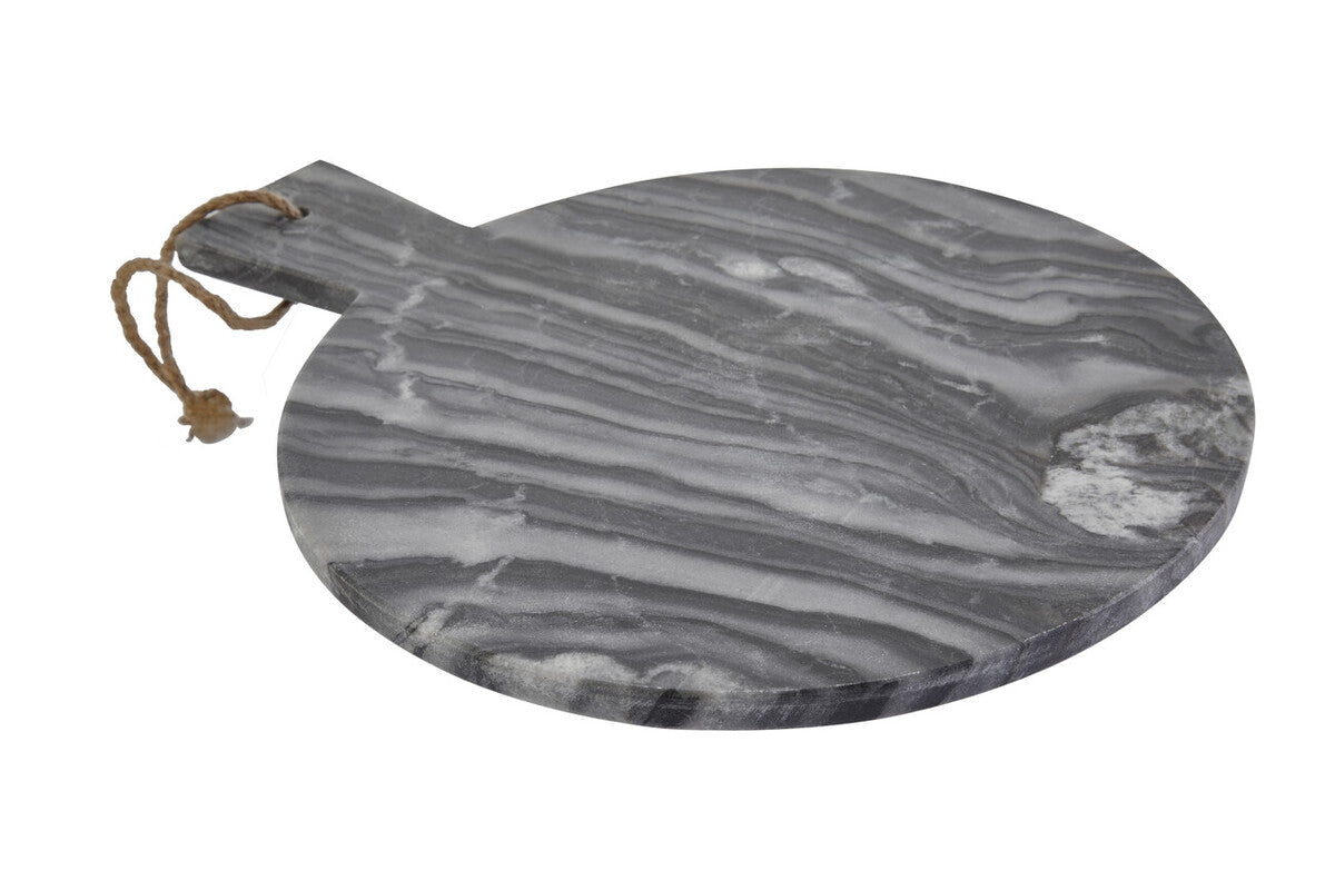 Grey Marble Round Paddle Serving Board | Marmore