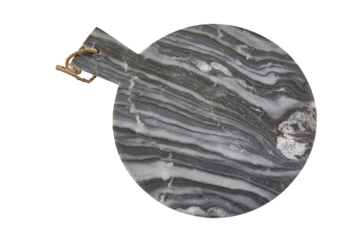 Grey Marble Round Paddle Serving Board | Marmore
