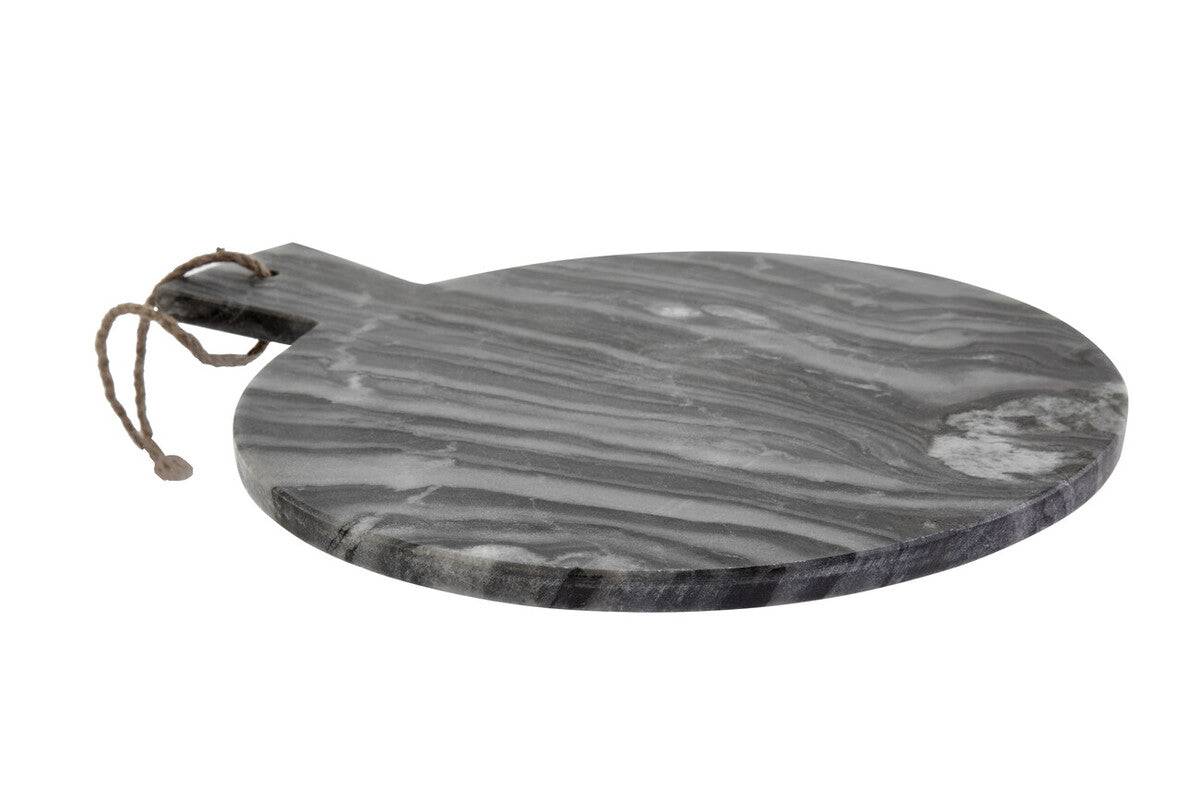 Grey Marble Round Paddle Serving Board | Marmore