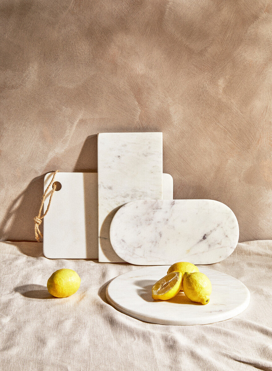 White Marble Rectangular Chopping or Serving Board | Salerno