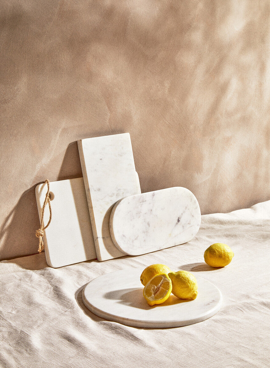 White Marble Rectangular Chopping or Serving Board | Salerno