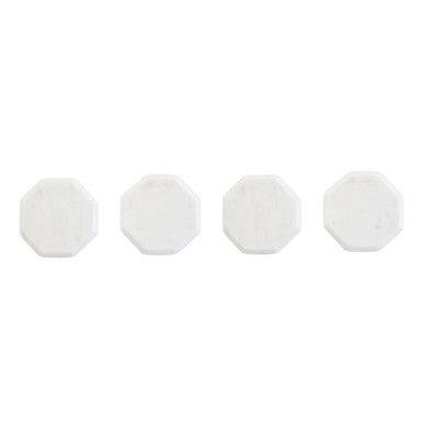 Set of 4 White Marble Octagonal Coasters | Kindia