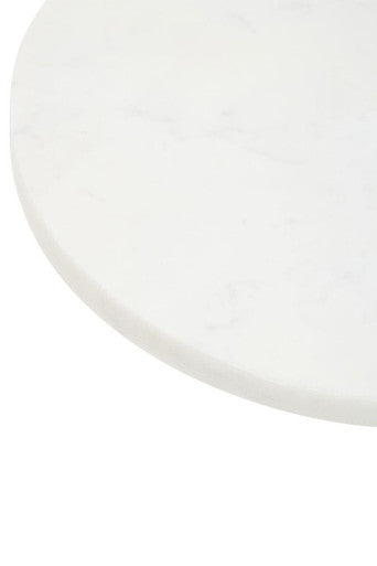 Round White Marble and Acacia Wood Cake Stand | Monzaro