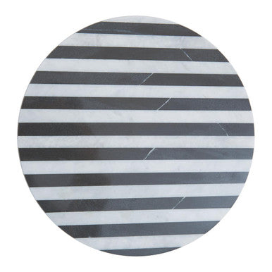 Small Black and White Marble Round Cheese Board | Soma