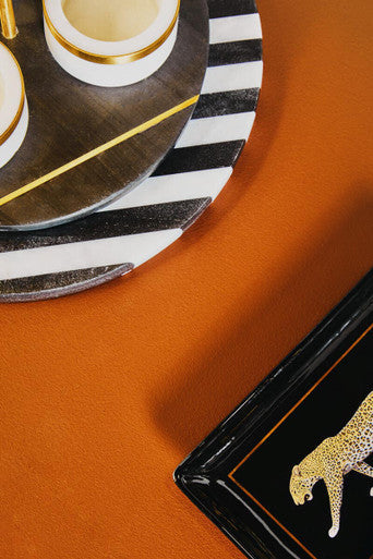 Small Black and White Marble Round Cheese Board | Soma