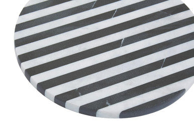 Small Black and White Marble Round Cheese Board | Soma