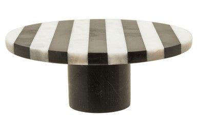 Small Black and White Marble Round Cake Stand | Soma