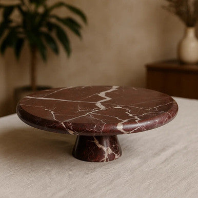 Red Marble Cake Stand | Salmo