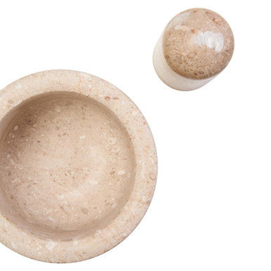 Cream Marble Mortar and Pestle | Marmore