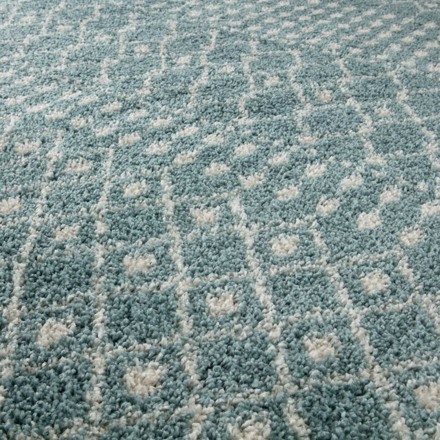 Moroccan Duck Egg Blue Shaggy Rug | 1050
