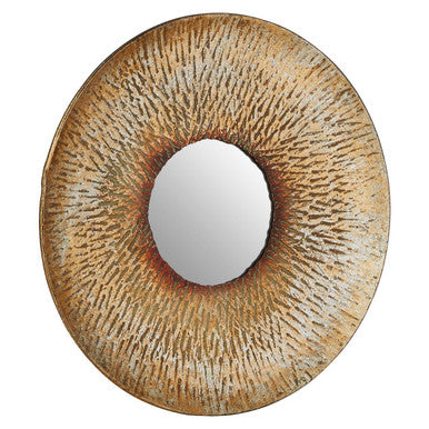 Gold Small Textured Wall Mirror | Faiza