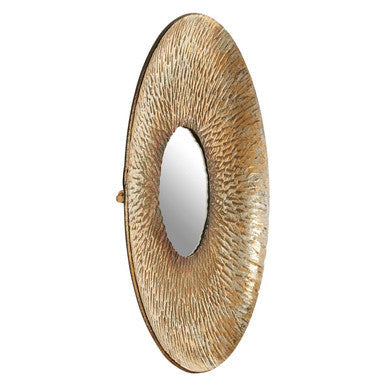 Gold Small Textured Wall Mirror | Faiza