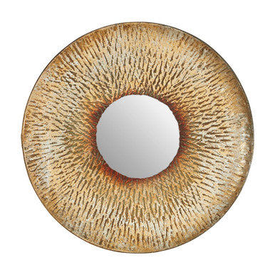 Gold Small Textured Wall Mirror | Faiza