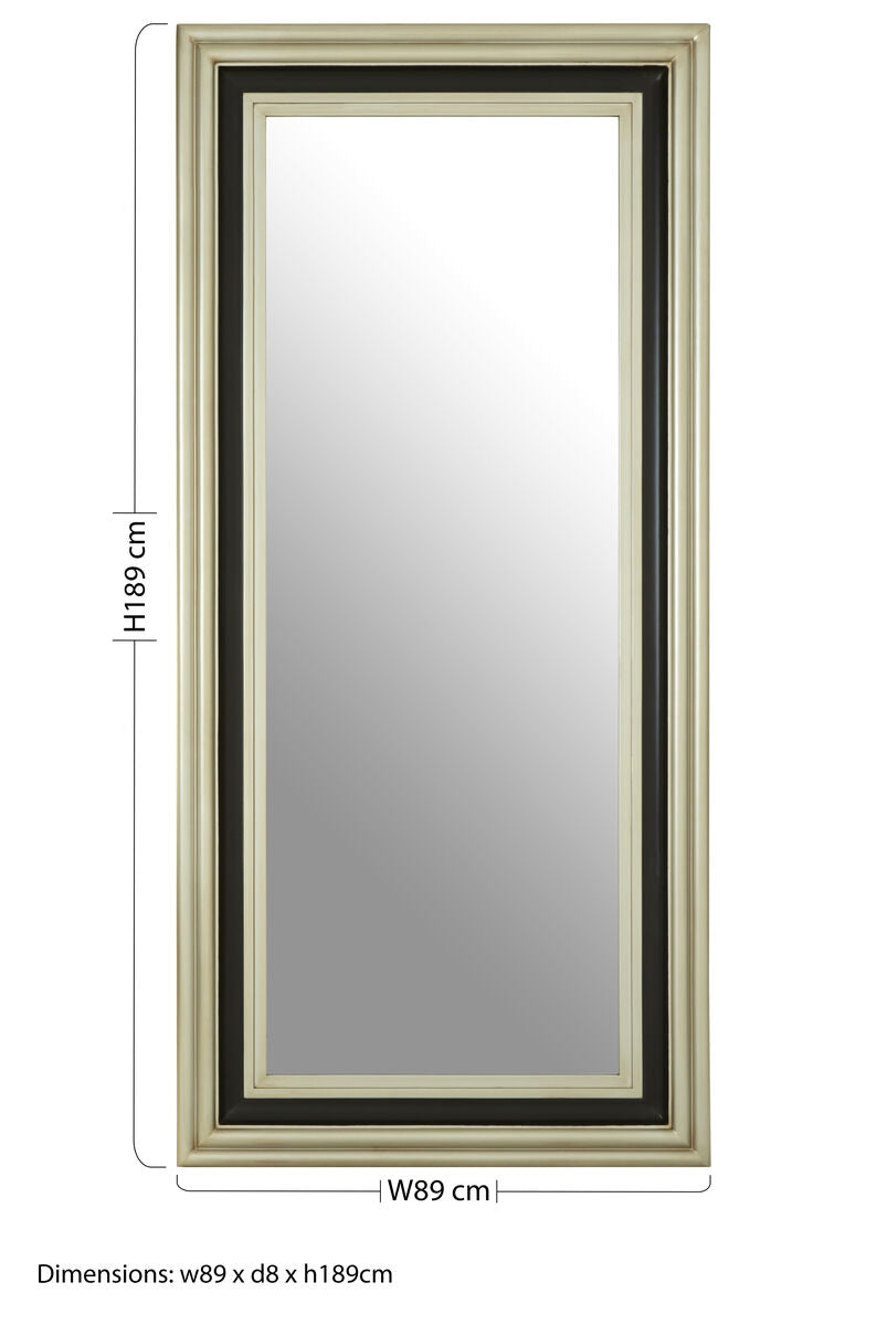 Black and Silver Rectangle Wall Mirror | Camila