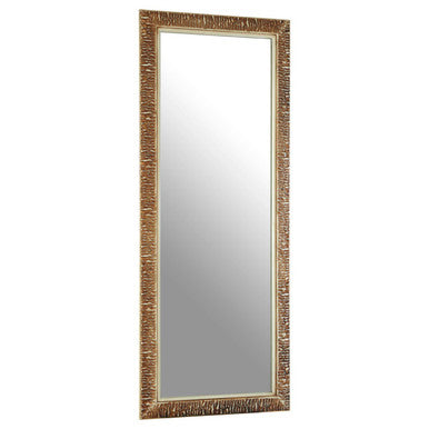 Champagne Finish Ridged Wall Mirror | Zelma