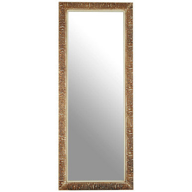 Champagne Finish Ridged Wall Mirror | Zelma