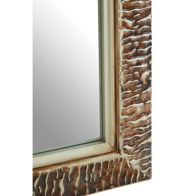 Champagne Finish Ridged Wall Mirror | Zelma