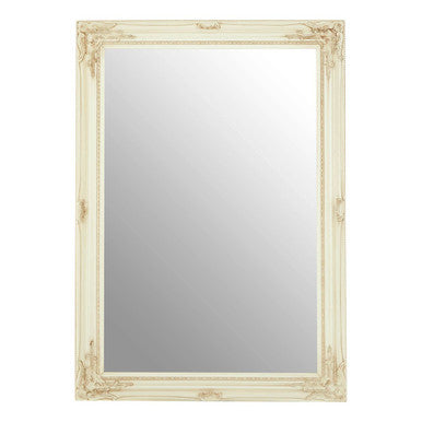 Andrey Bone White Wall Mirror with Beaded Detail