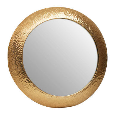 Gold Finish Round Wall Mirror | Templar