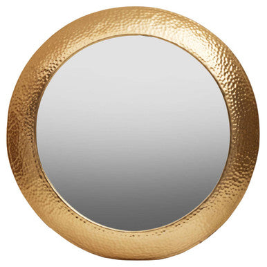 Gold Finish Round Wall Mirror | Templar
