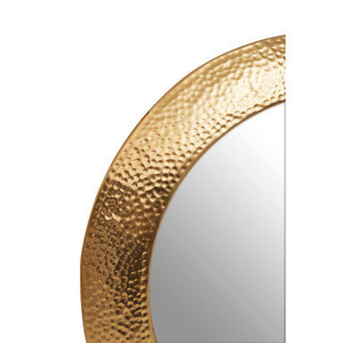 Gold Finish Round Wall Mirror | Templar