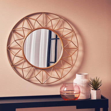 3D Round Gold Wall Mirror | Matera