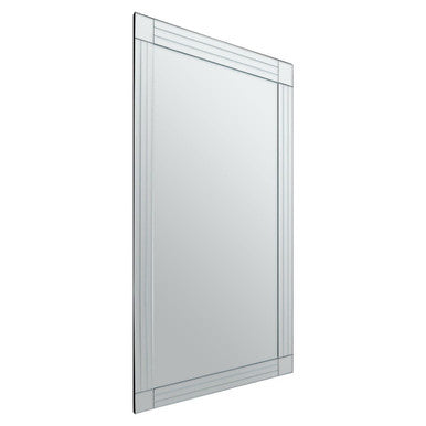 Large Rectangular Wall Mirror with Linear Detail | Sana