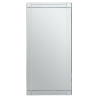 Large Rectangular Wall Mirror with Linear Detail | Sana