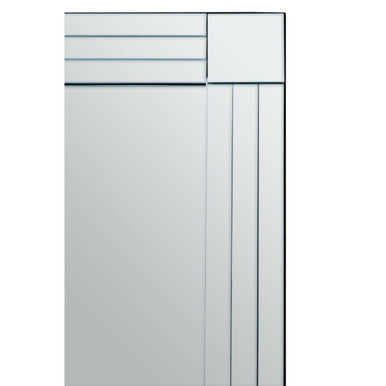 Large Rectangular Wall Mirror with Linear Detail | Sana