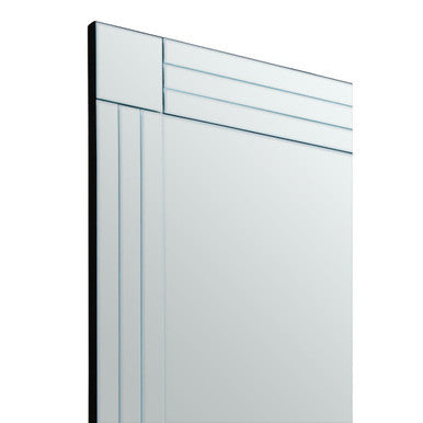 Small Rectangular Wall Mirror with Linear Detail | Sana