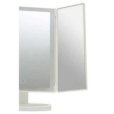 Tri Fold White LED Table Mirror | Cassini