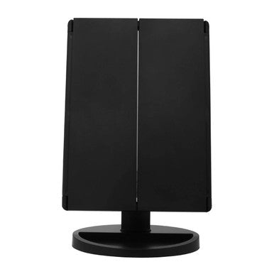 Tri Fold Black LED Table Mirror | Cassini