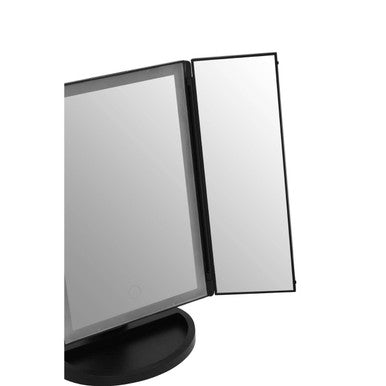 Tri Fold Black LED Table Mirror | Cassini