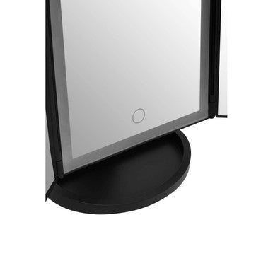 Tri Fold Black LED Table Mirror | Cassini