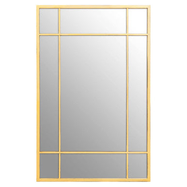 Brushed Gold Rectangular Wall Mirror | Charlene