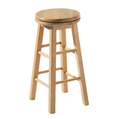 Chester Natural Tropical Hevea Wood Revolving Kitchen or Bar Stool
