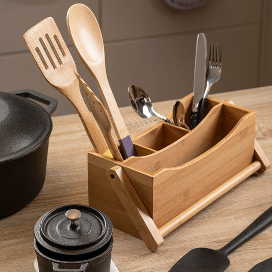 Aleki Natural Bamboo Utensil or Cutlery Holder