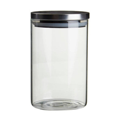 Glass Storage Jar with Silver Lid 990ml | Freska