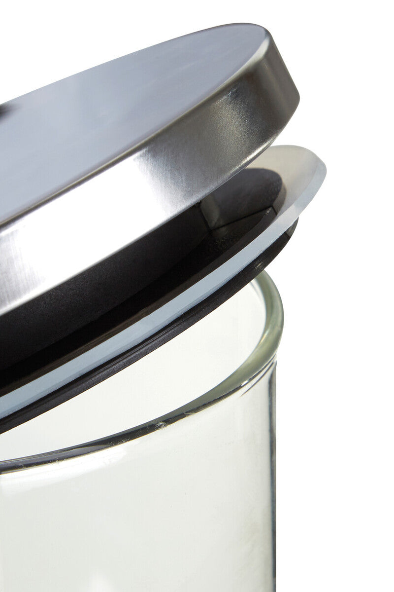 Glass Storage Jar with Silver Lid 550ml | Freska