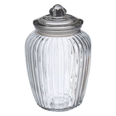 Abbie Clear Glass Fluted Storage Jar 2280ml